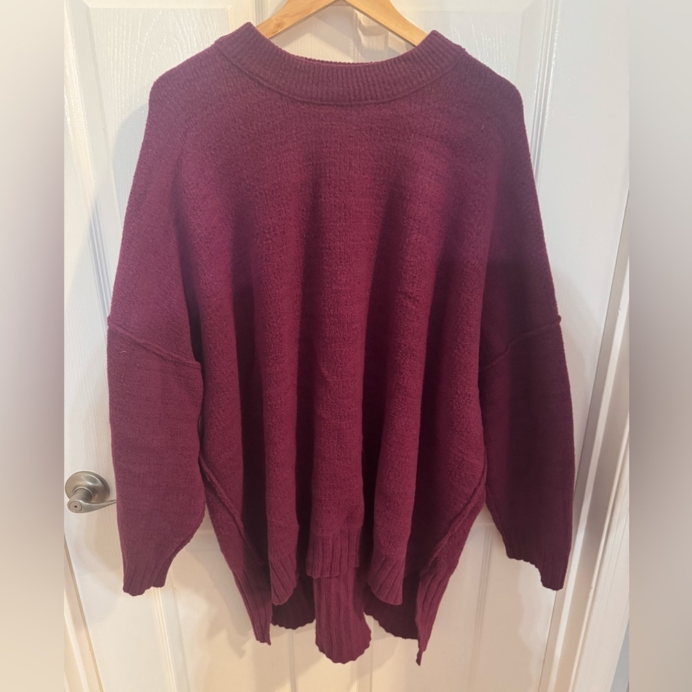 Free People Rich Plum Turtleneck Sweater, large